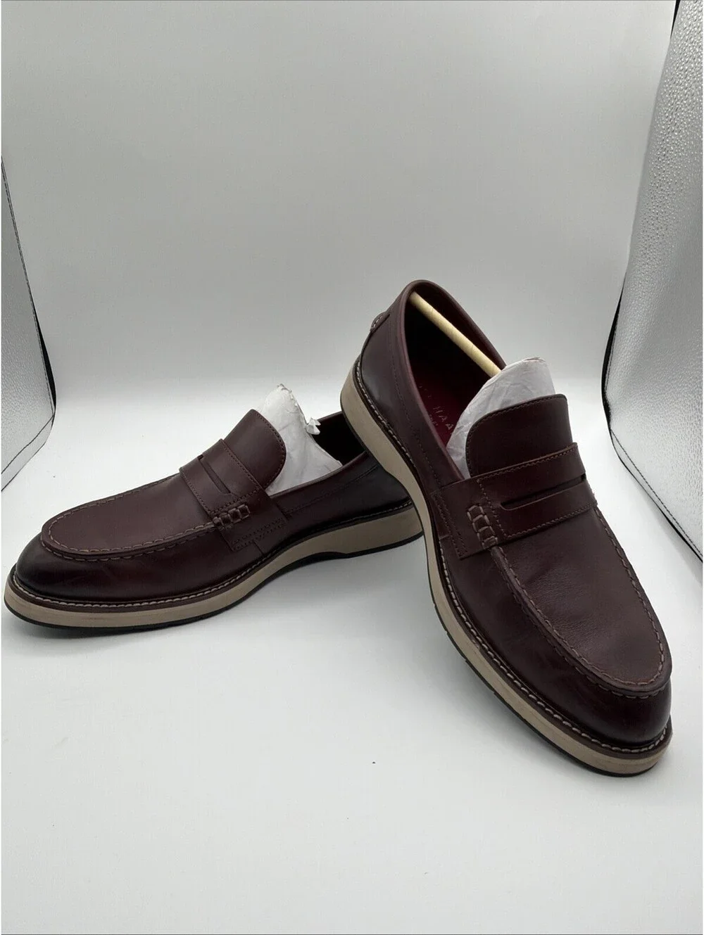 Cole Haan Osborn Grand Penny Loafer Men’s Size 10.5 M Burgundy Leather New